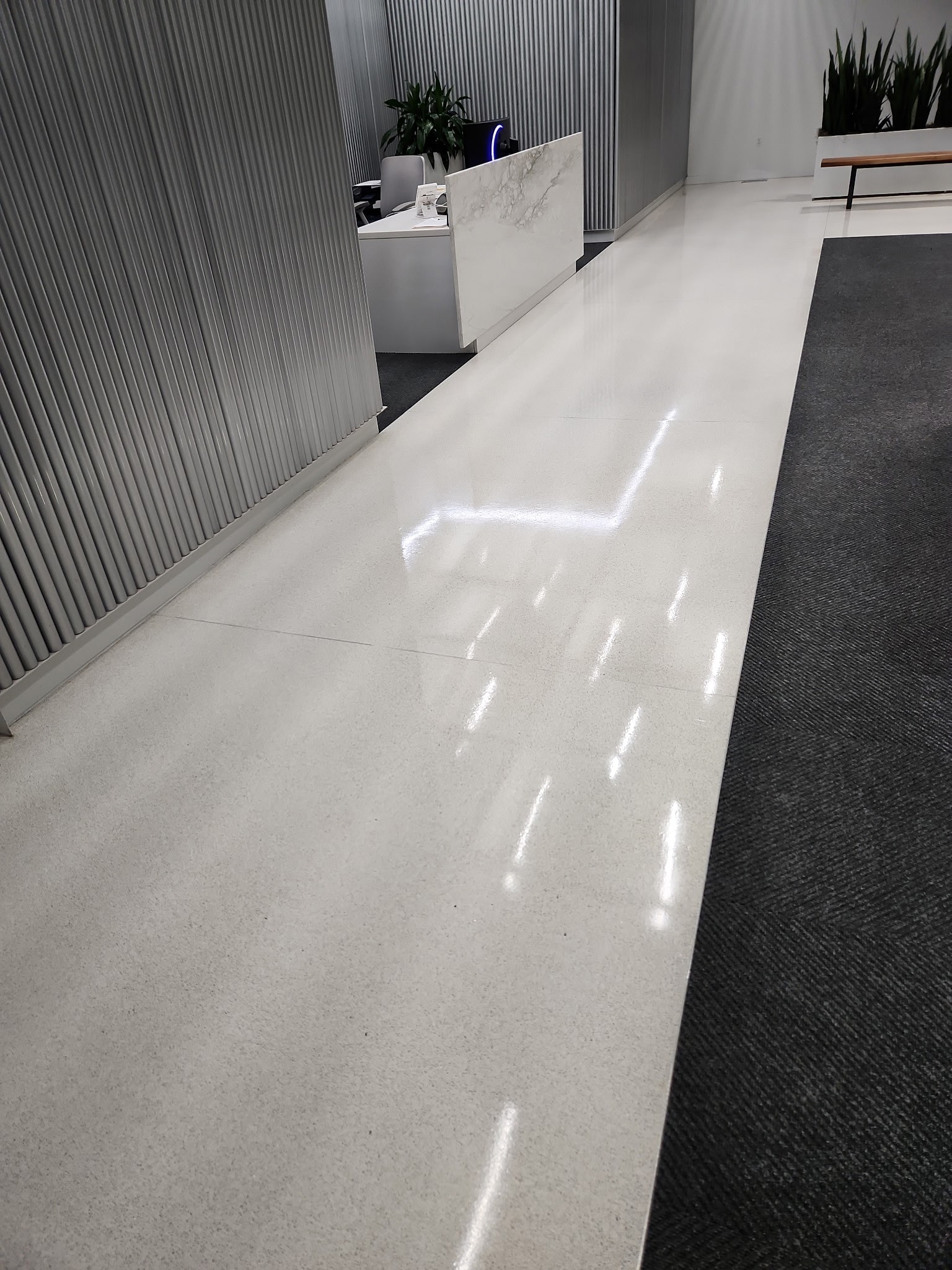 Clean white tile close-up