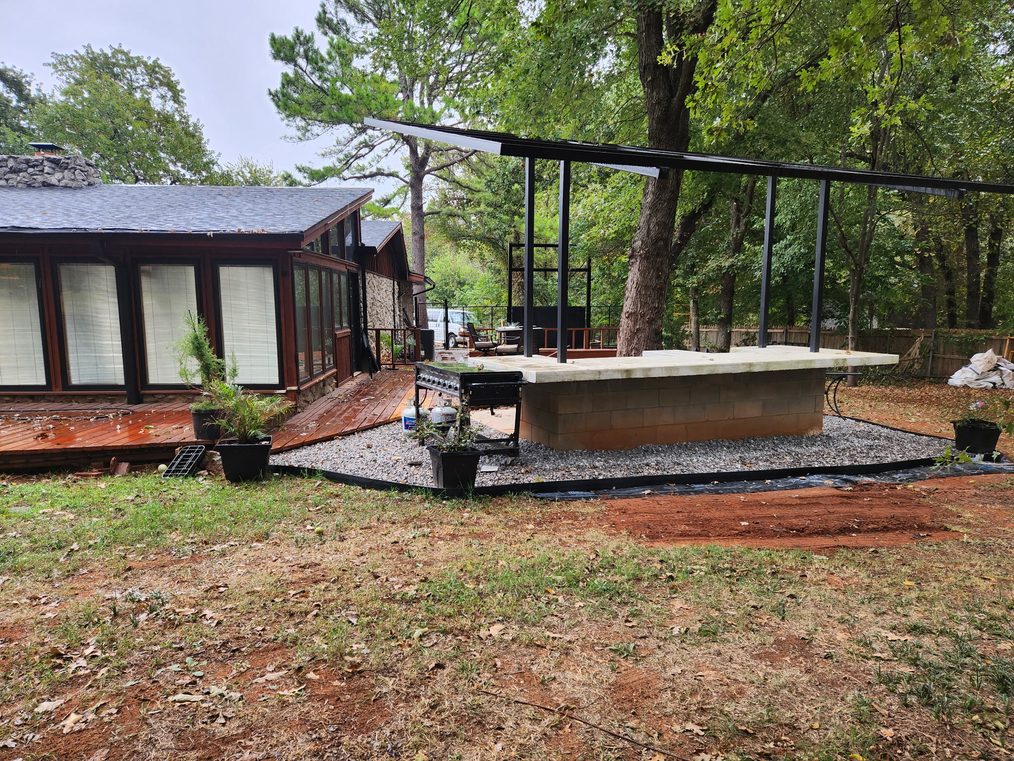 Completed pergola side view