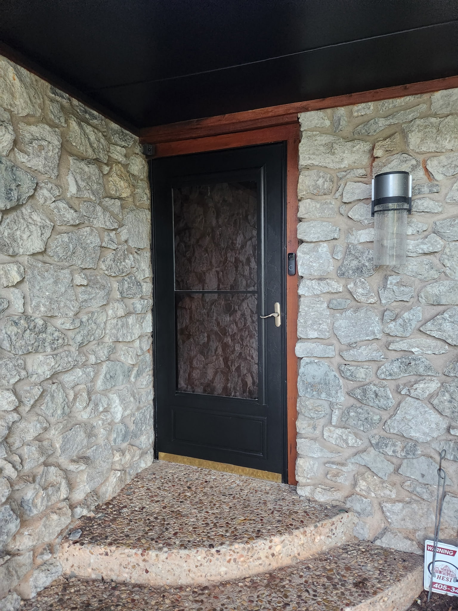 Front door installation in progress