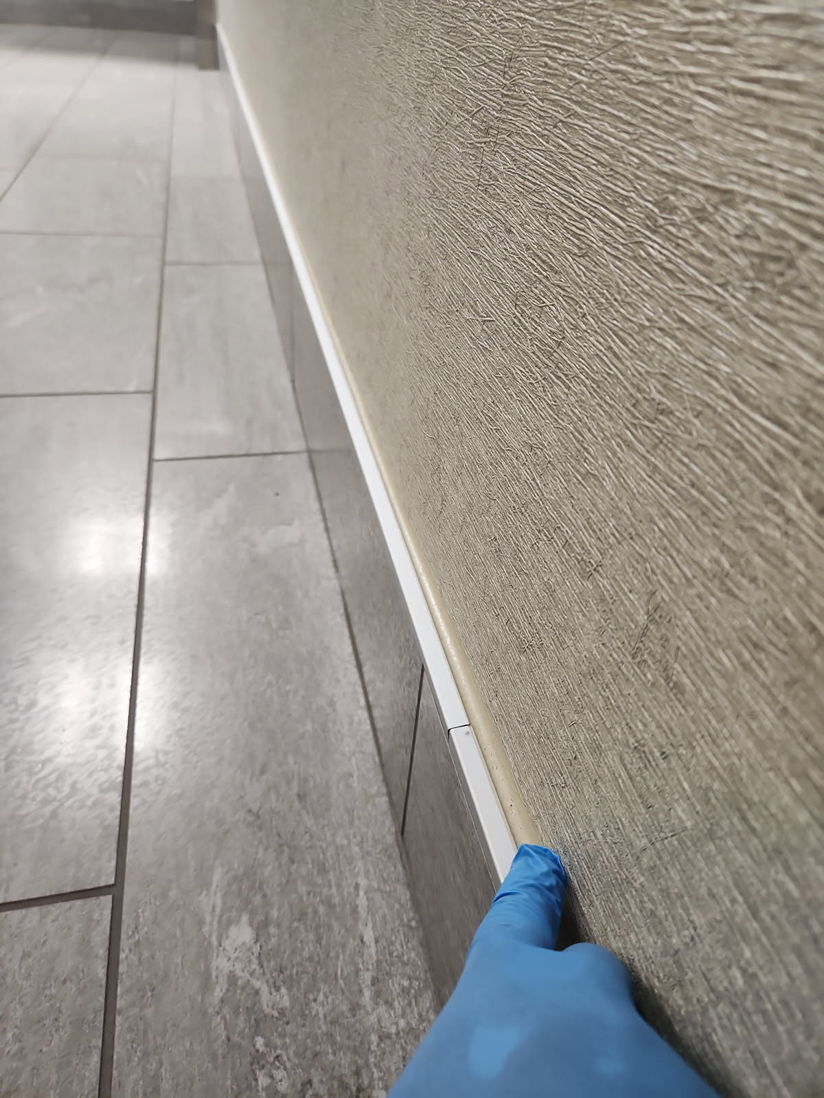 Edge tile and baseboard dusting