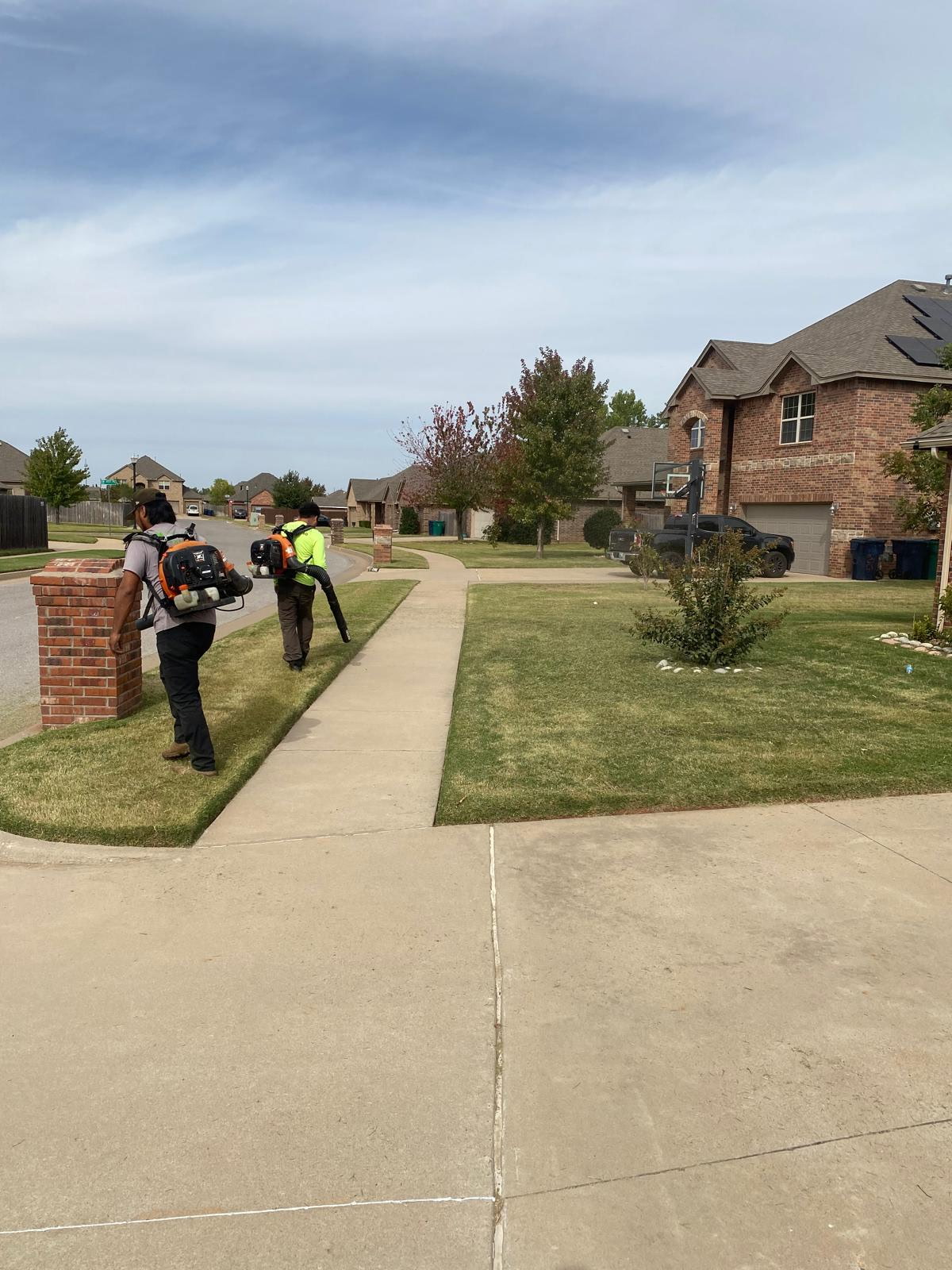Front yard freshly mowed and edged