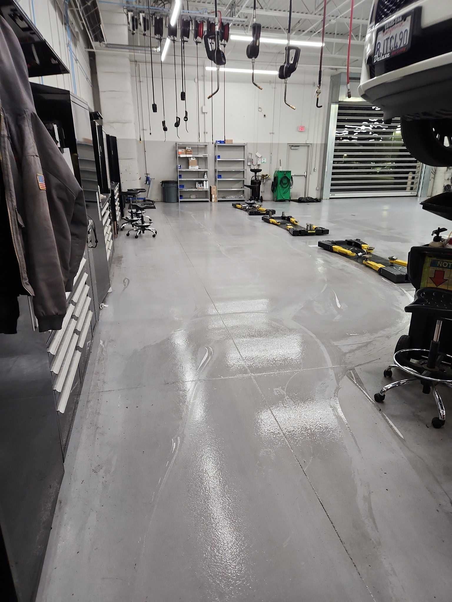 Auto shop bay clean and bright after service