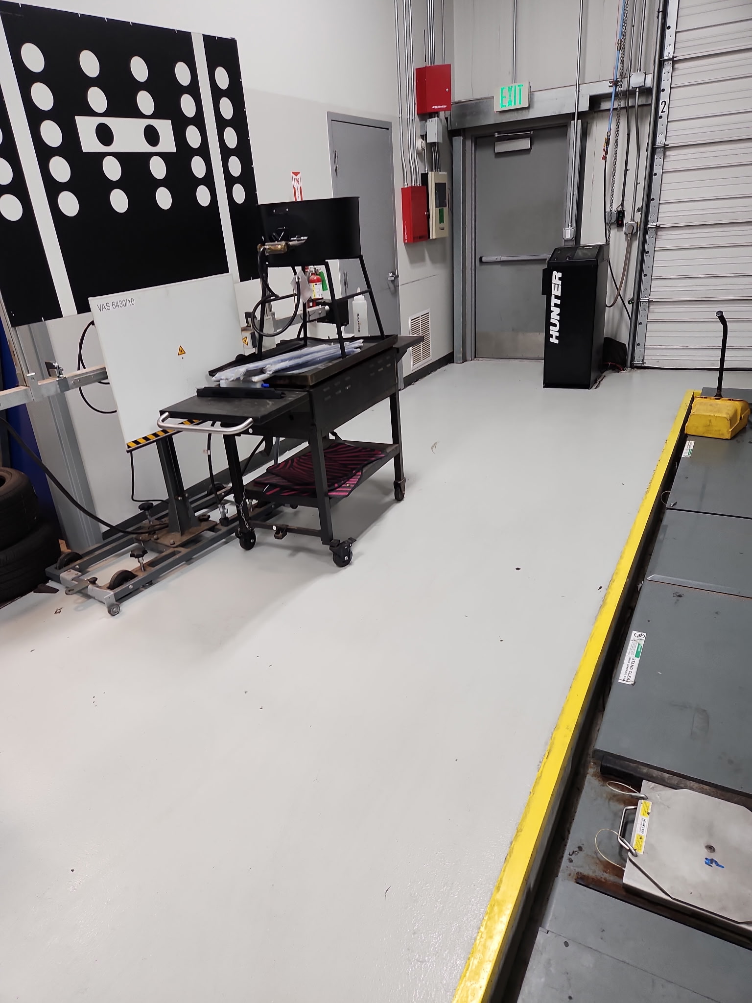 Clean shop exit and doorway area