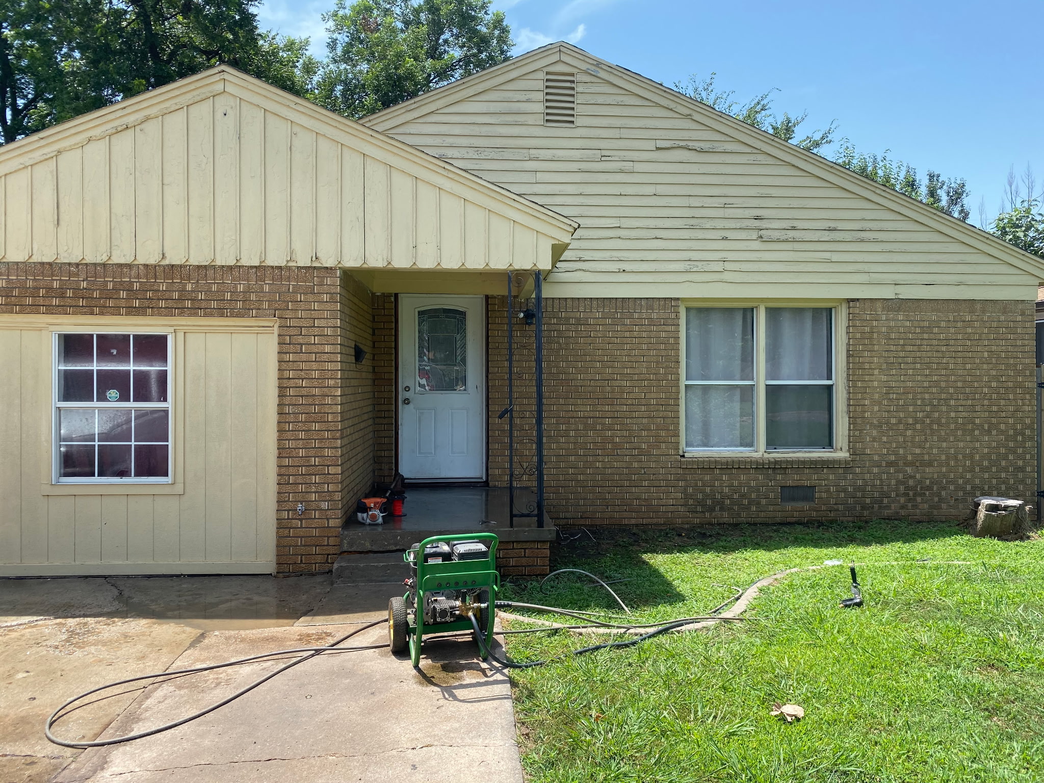 Home upgrade before trim, windows, siding and lights