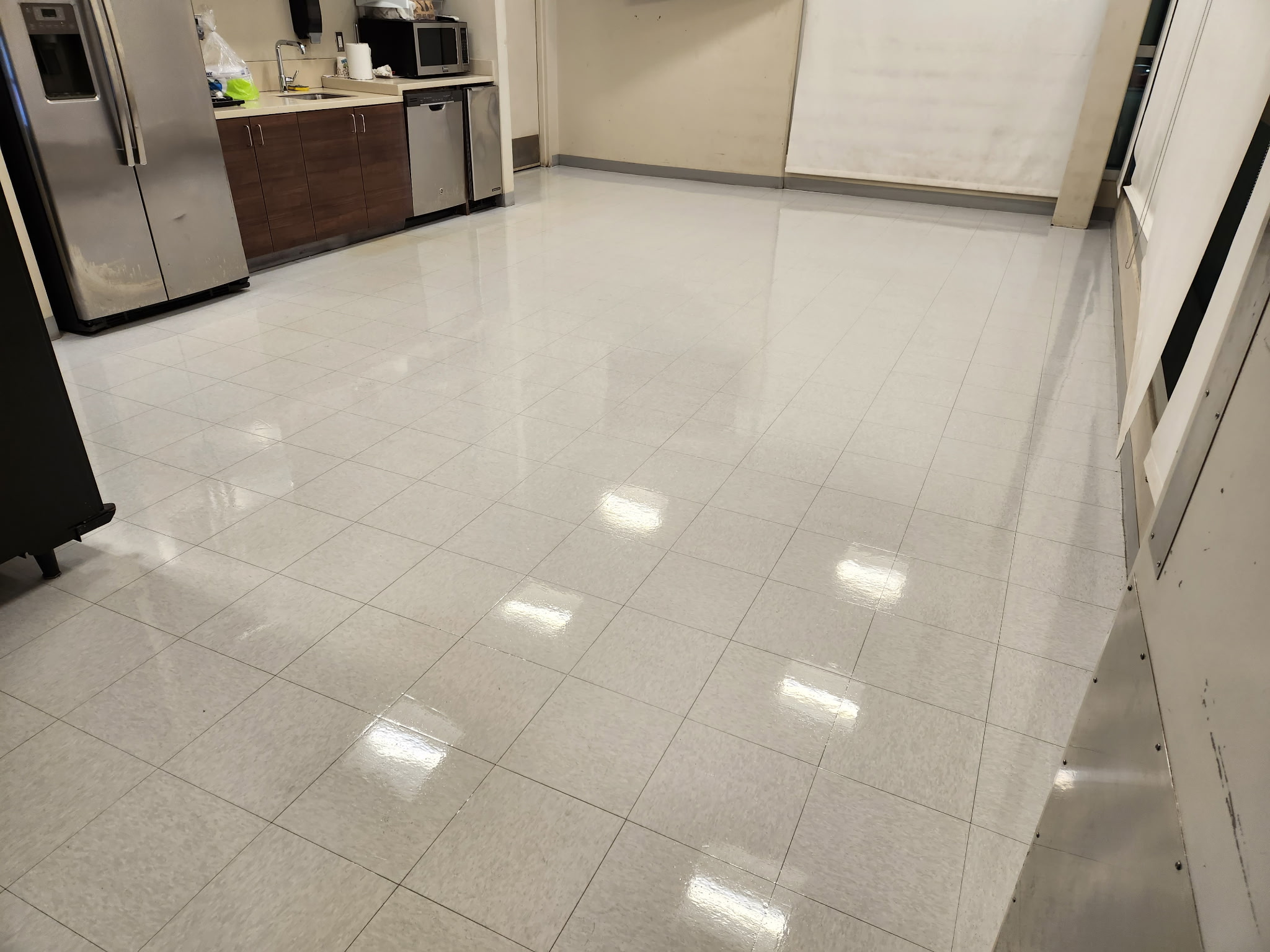 Breakroom floor cleaned