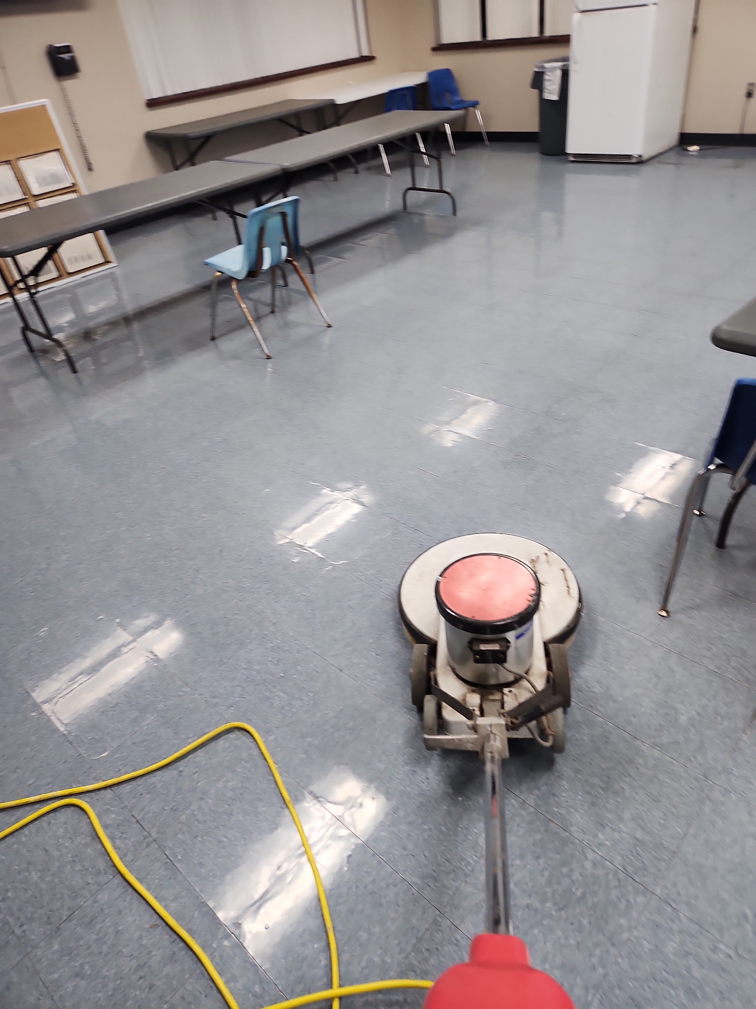 Breakroom floor cleaning